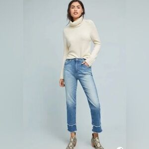 AG Adriano Goldschmied Jeans Women 29 Isabelle High Rise Straight Crop Raw Fray